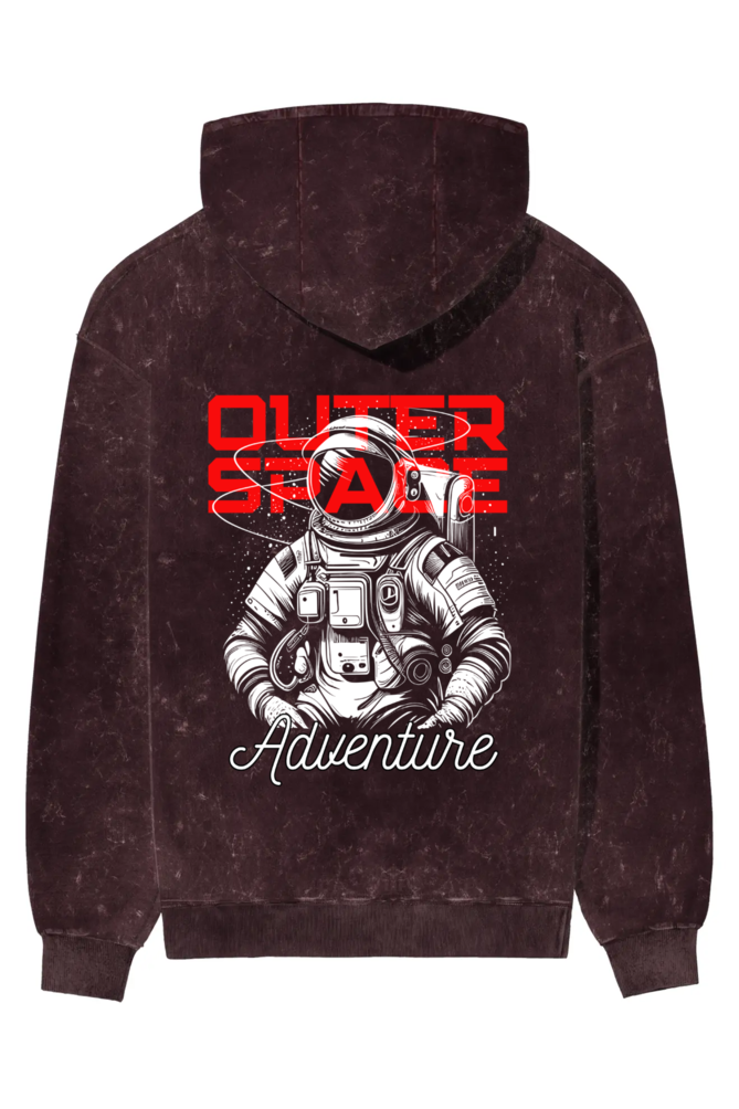OUTER SPACE UNISEX ACID WASHED HOODIE