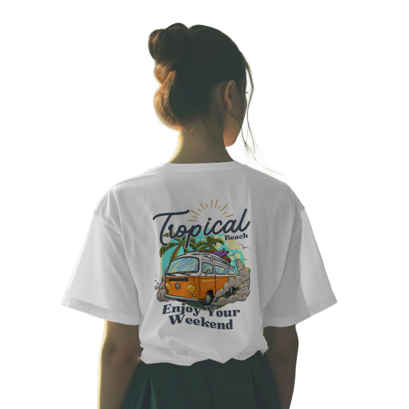 TROPICAL OVERSIZED COTTON T-SHIRT
