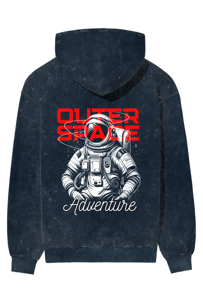 OUTER SPACE UNISEX ACID WASHED HOODIE