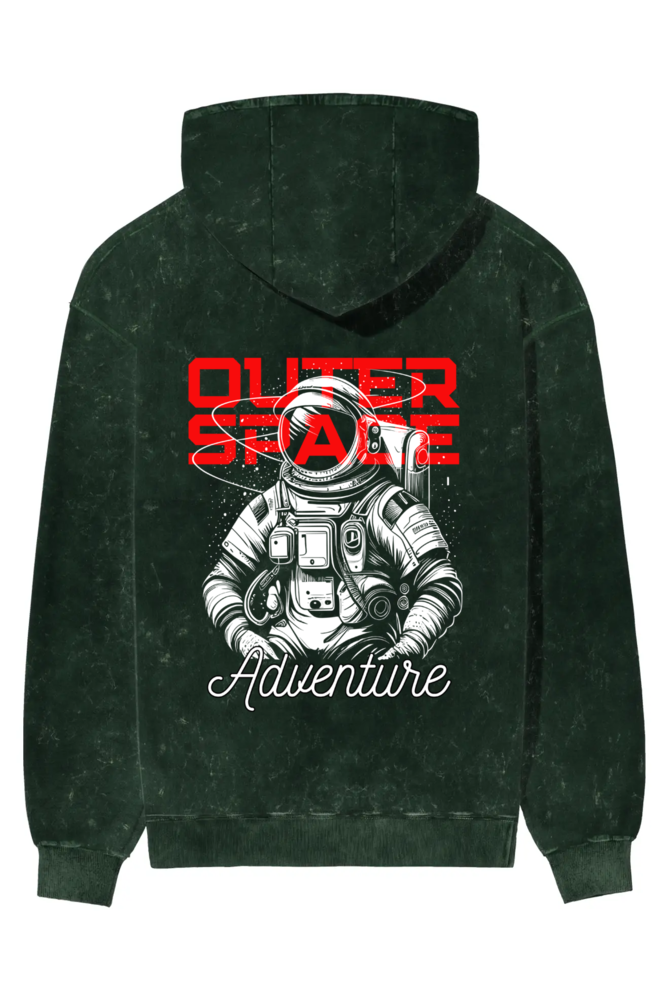 OUTER SPACE UNISEX ACID WASHED HOODIE