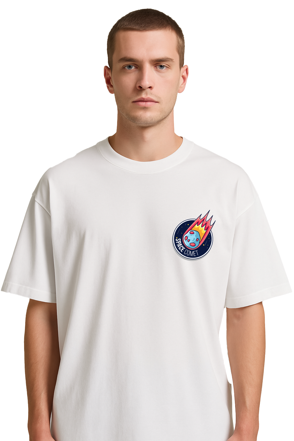 SPACE OVERSIZED COTTON T-SHIRT