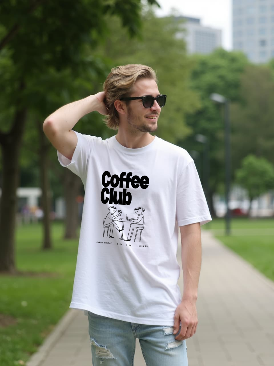 COFFEE DATE OVERSIZED COTTON T-SHIRT