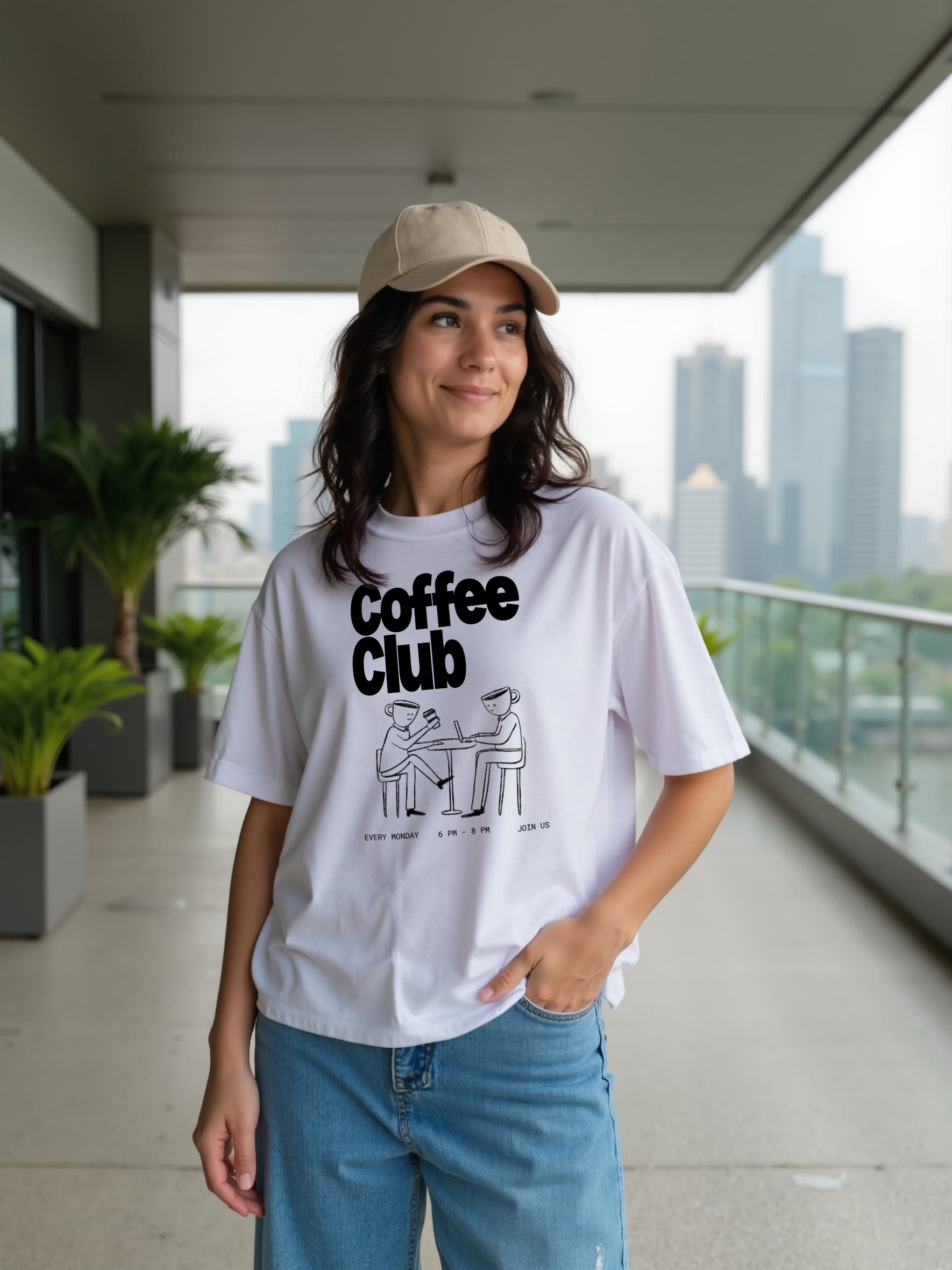COFFEE DATE OVERSIZED COTTON T-SHIRT