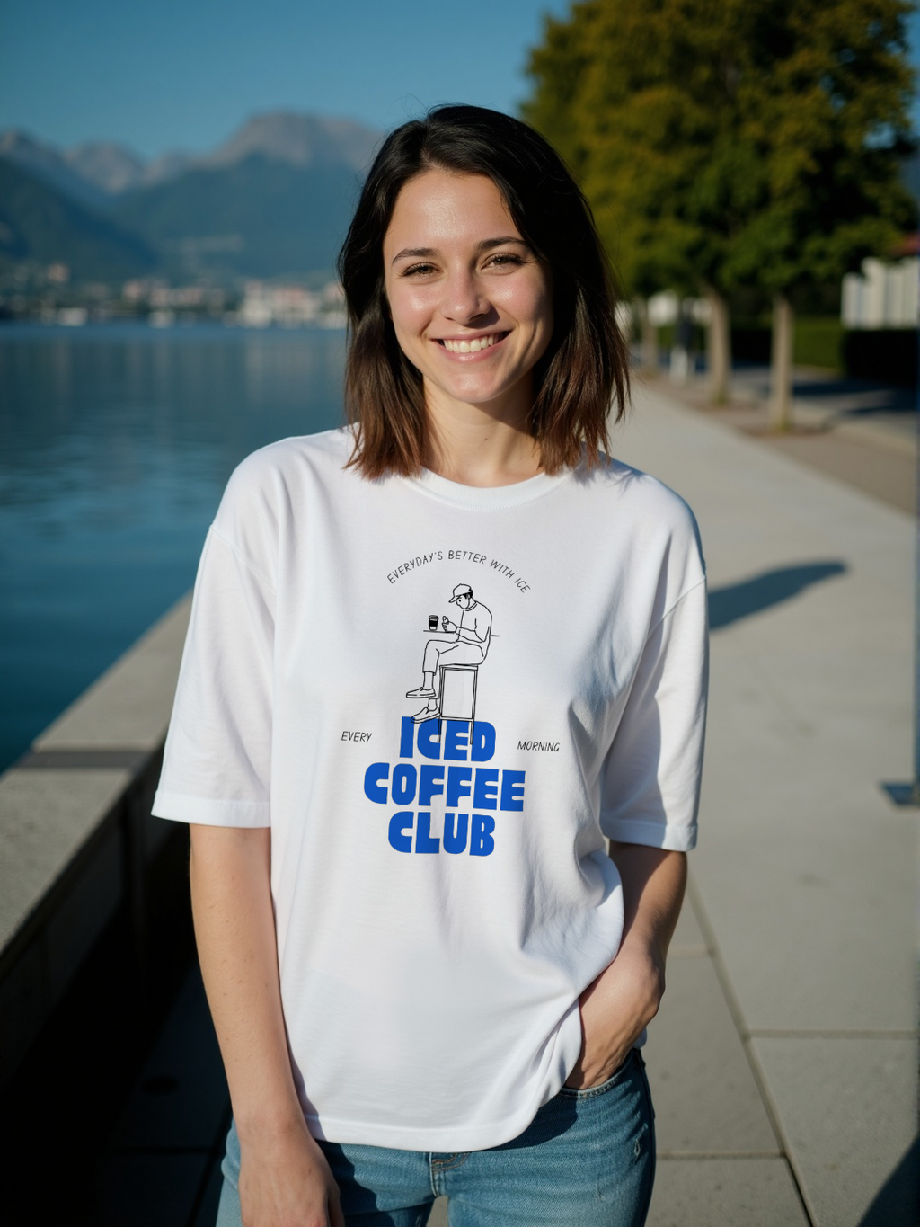 ICED COFFEE OVERSIZED COTTON T-SHIRT