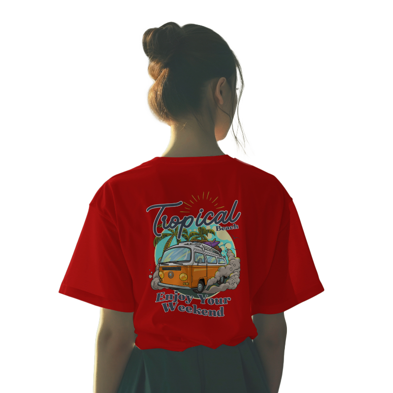 TROPICAL OVERSIZED COTTON T-SHIRT