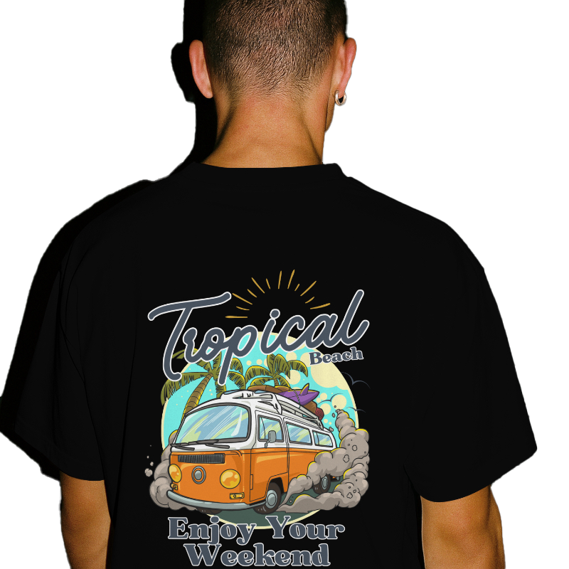 TROPICAL OVERSIZED COTTON T-SHIRT