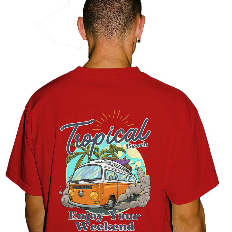 TROPICAL OVERSIZED COTTON T-SHIRT