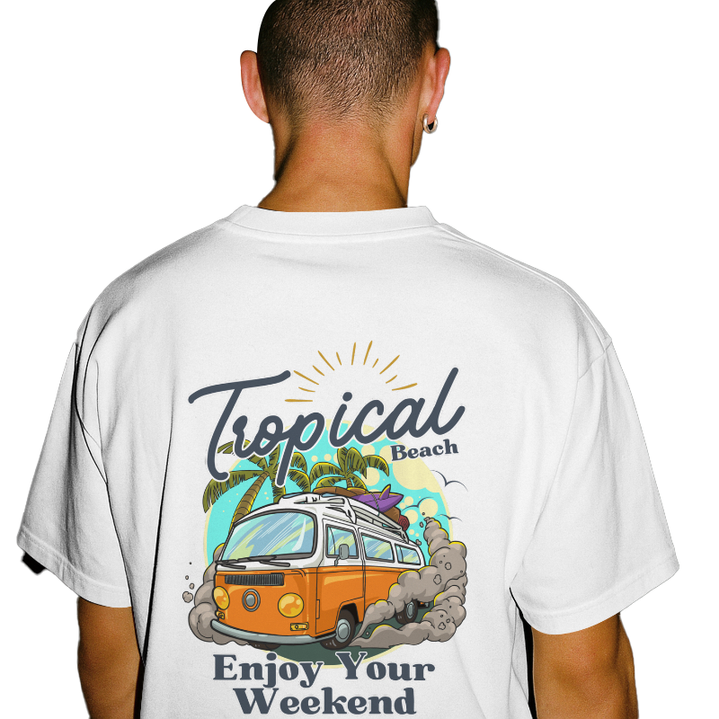 TROPICAL OVERSIZED COTTON T-SHIRT