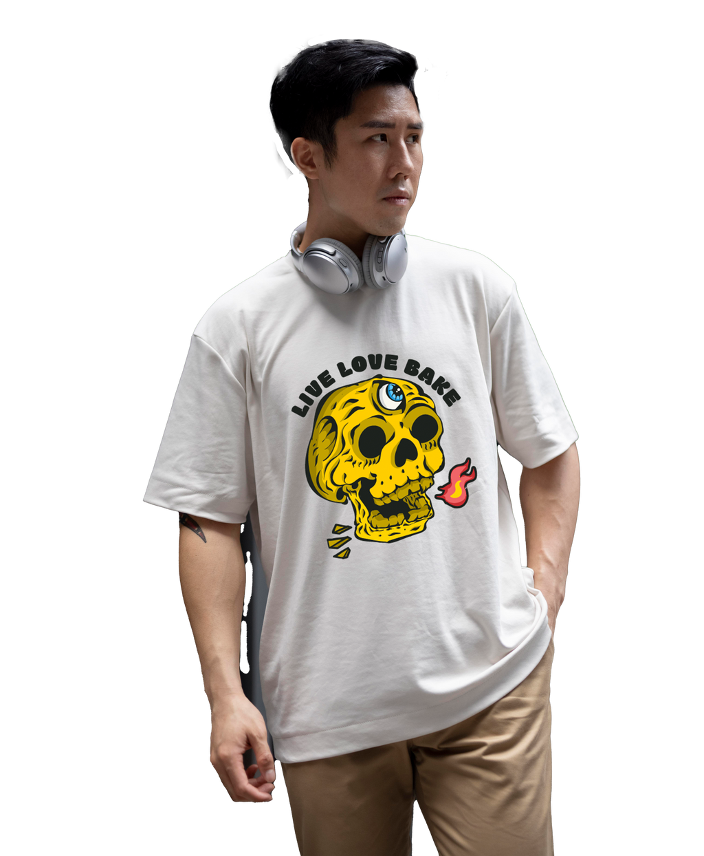 LIVE LOVE BAKE OVERSIZED COTTON T-SHIRT