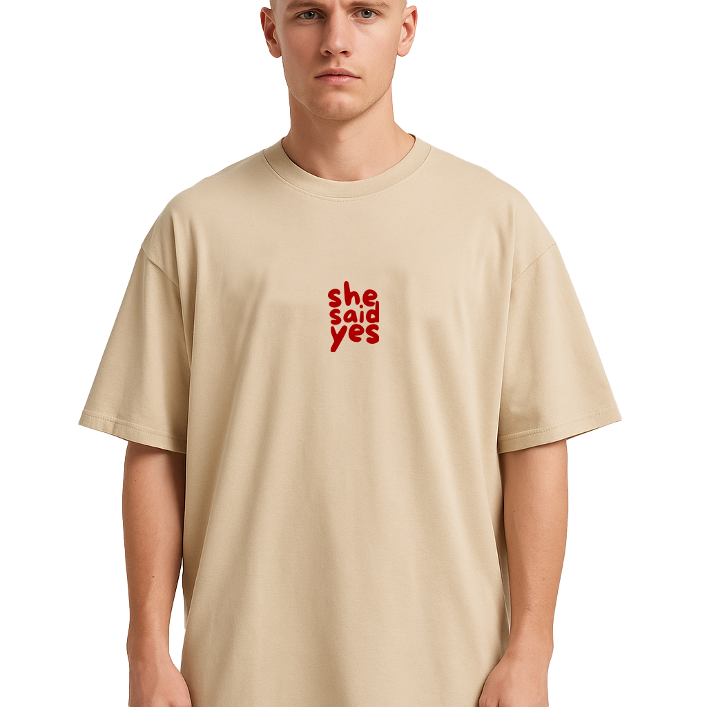 YES X EMBROIDERY OVERSIZED COTTON T-SHIRT